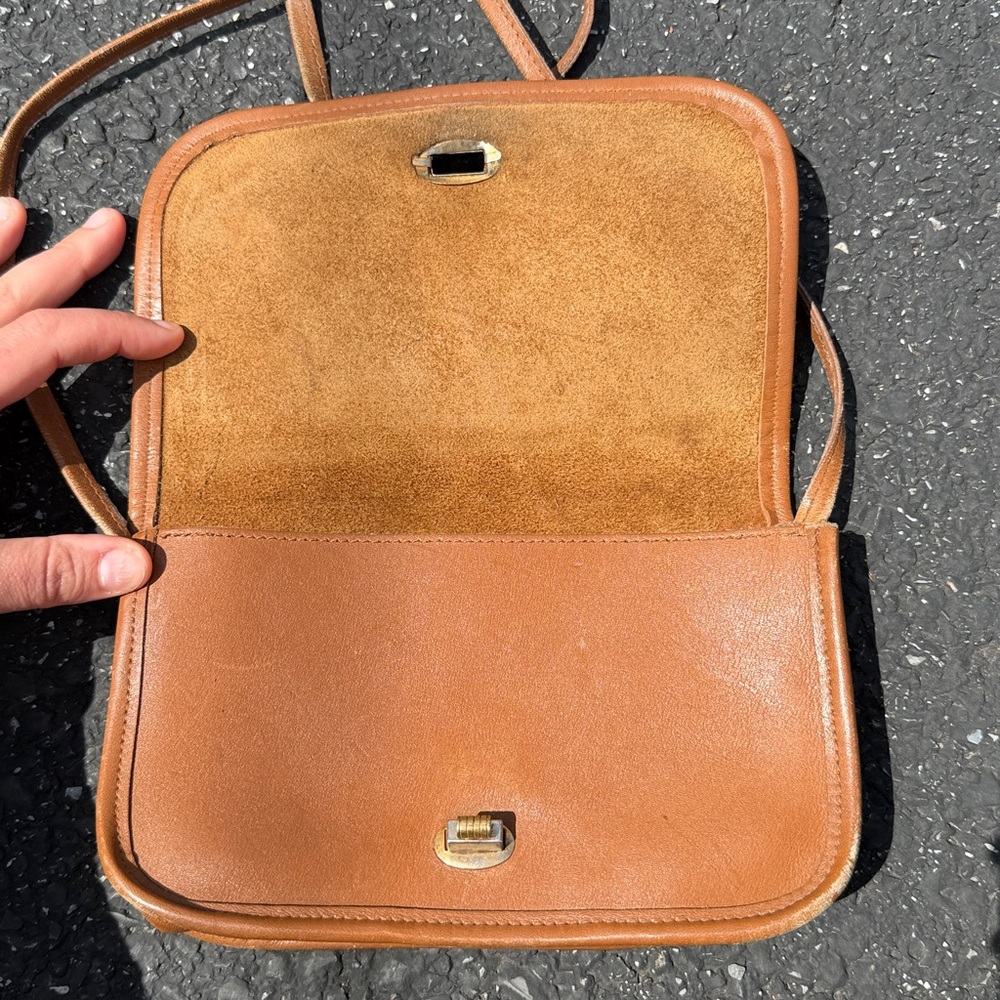 Genuine leather crossbody medium brown color - Picture 4 of 11